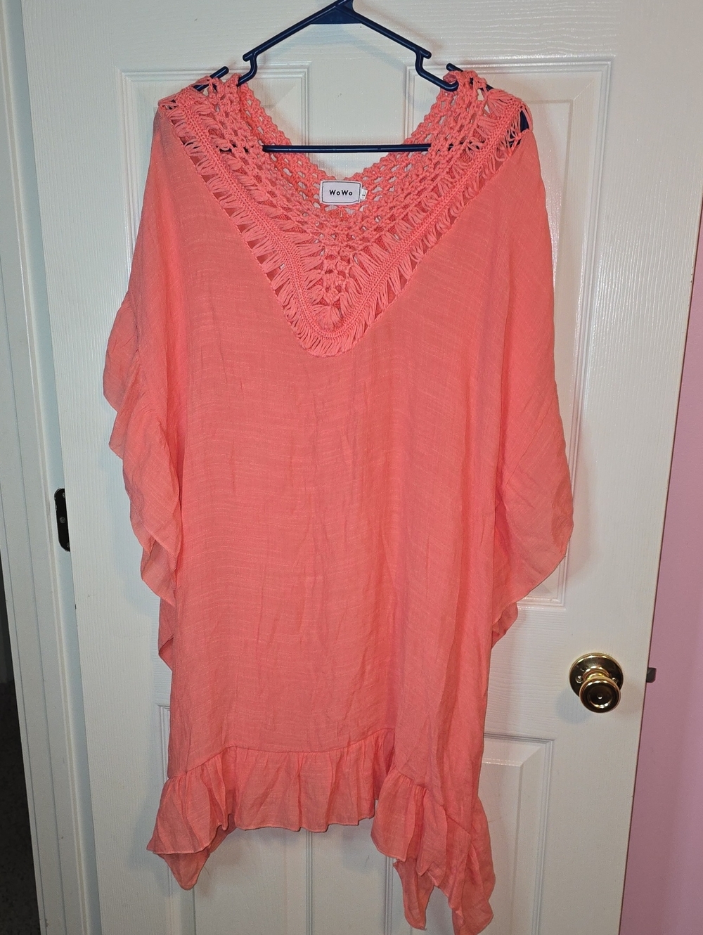 WoWa Coral Crochet V-Neck Swim Coverup